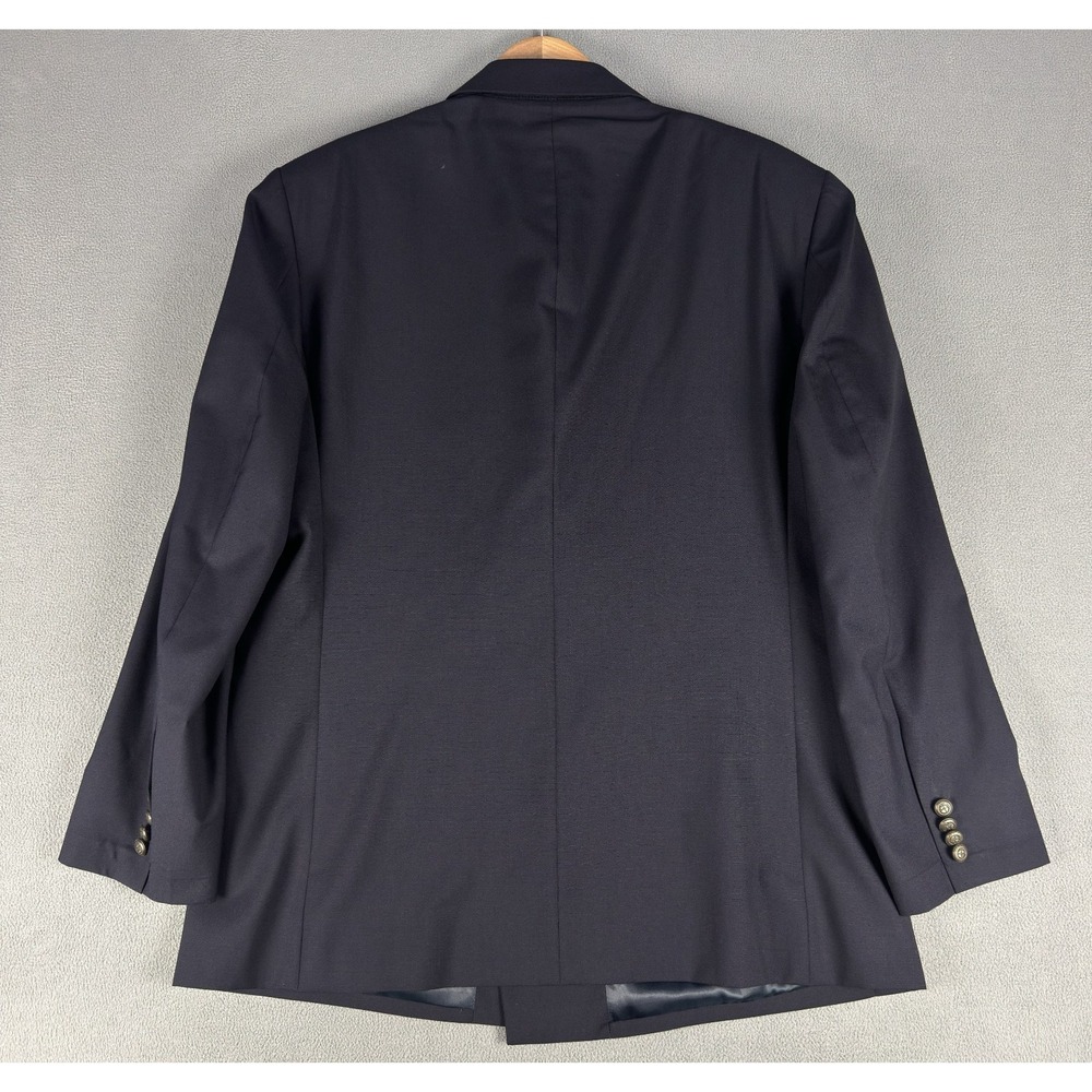 Jos A Bank Blazer Jacket Mens 43 R Blue Metal Button Double Breasted Peak Lapel - Picture 4 of 12
